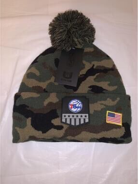 Philadelphia 76ers NBA Ultra Game Camo Salute to Service Beanie Hat